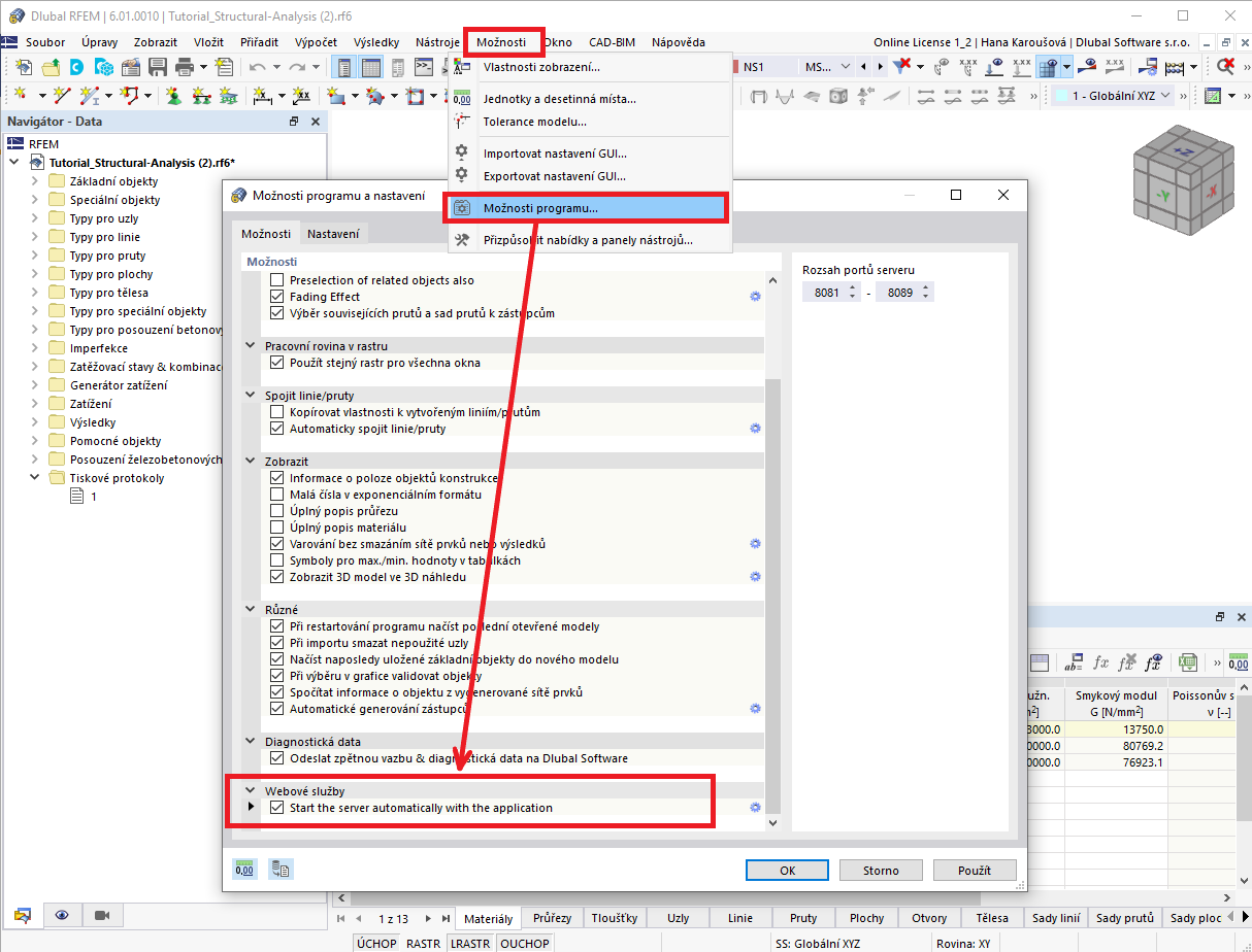 FAQ 005147 | Když chci spustit webovou službu nebo rozhraní z programu RFEM 6 / RSTAB 9, obdržím zprávu o chybě. Co mohu dělat?