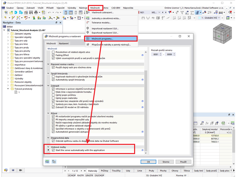 FAQ 005147 | Když chci spustit webovou službu nebo rozhraní z programu RFEM 6 / RSTAB 9, obdržím zprávu o chybě. Co mohu dělat?