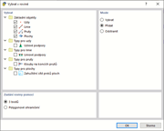Dialog ' Vybrat v rovině '