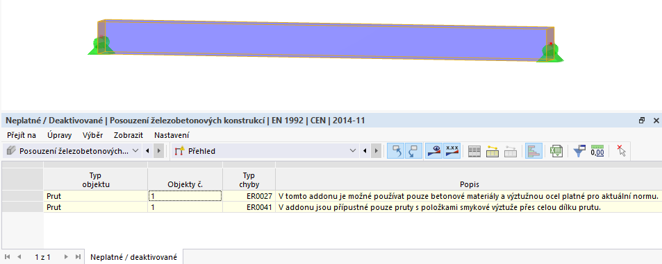 FAQ 005150 | Proč jsou pruty v addonu Posouzení železobetonových konstrukcí označeny jako neplatné?