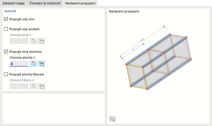 Vytvoření ploch mezi originálem a kopiemi