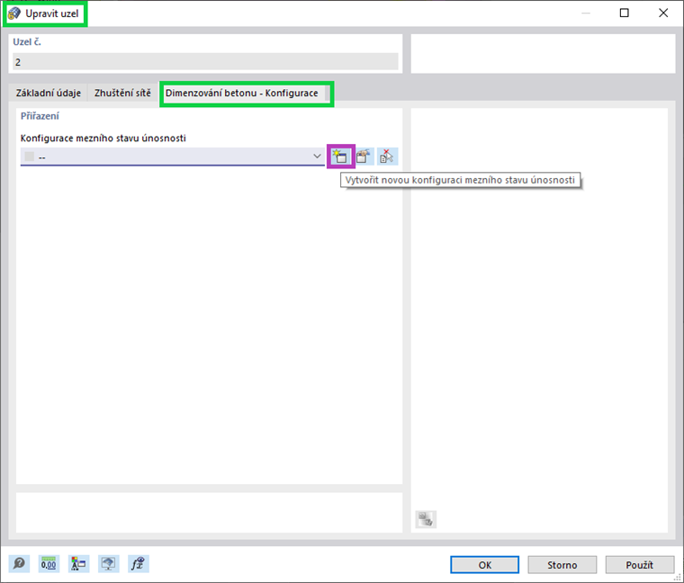Posouzení železobetonových konstrukcí - konfigurace