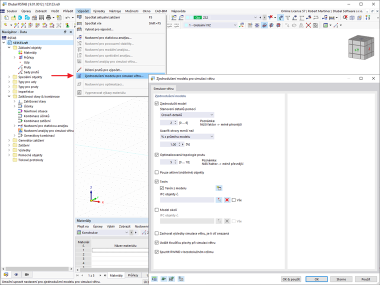 FAQ 005157 | Kde mohu upravit nastavení simulace větru v programu RFEM 6 / RSTAB 9?