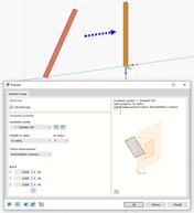 Promítnutí prutu ve směru osy x na rovinu