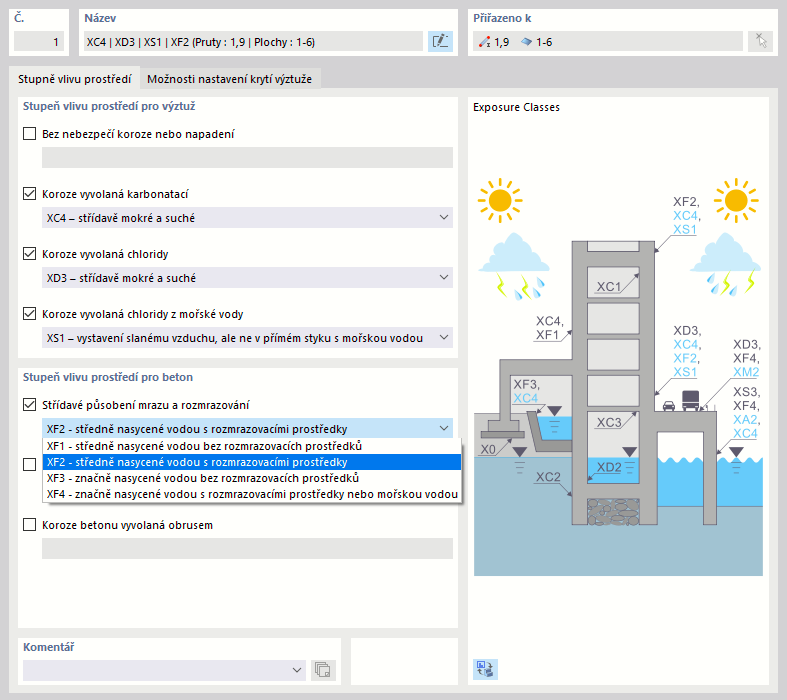Vícenásobný výběr tříd expozice