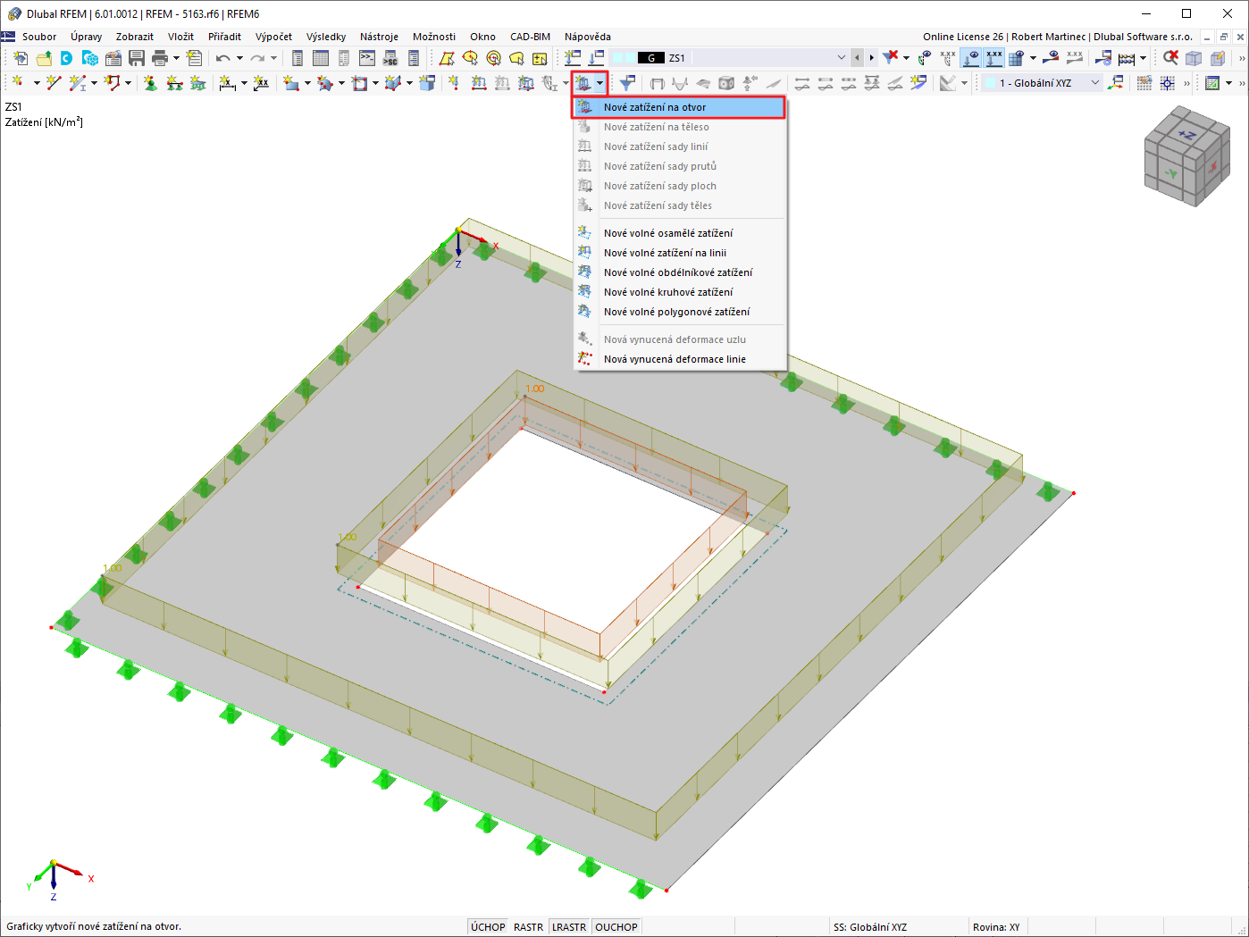 FAQ 005163 | Jak lze zatížit otvory v plochách?
