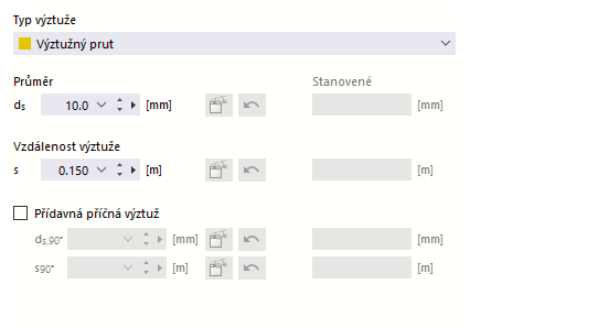 Typ výztuže | Výztužný prut