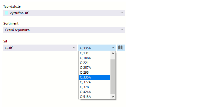Typ výztuže | Síť