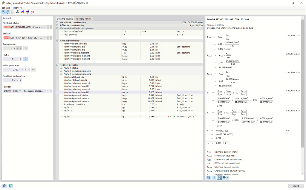Posouzení dřeva - pruty - detaily posouzení