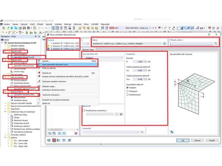 FAQ 005170 | Jak lze v programu RFEM 6 definovat zahuštění sítě prvků? V programu RFEM 5 byla tato možnost k dispozici v navigátoru Data.