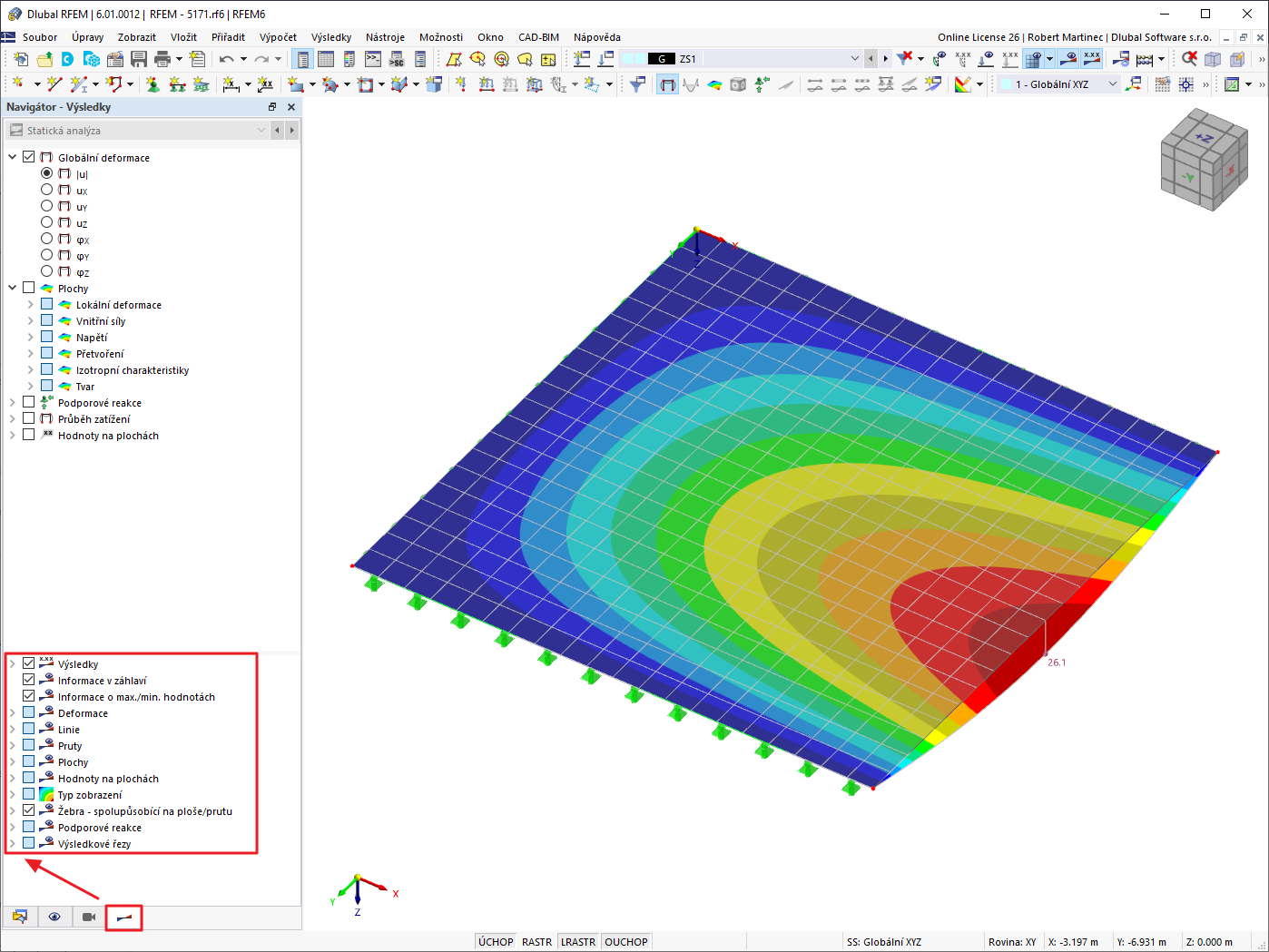 FAQ 005171 | Kde mohu najít možnosti zobrazení pro výsledky? V programech RFEM 5 a RSTAB 8 byly v navigátoru Zobrazit.