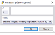 Dialog ' Nová sada průběhů výsledků '