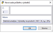 Dialog ' Nová sada průběhů výsledků '