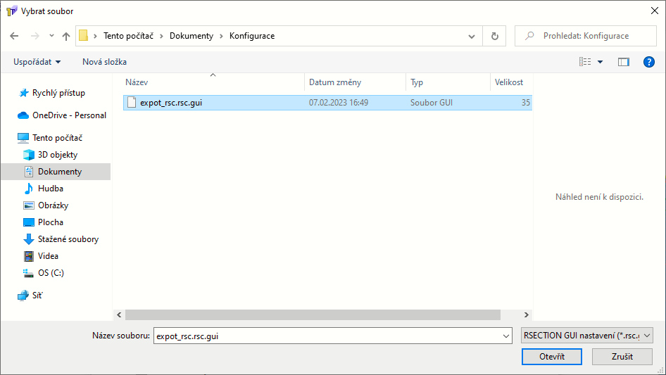 Import konfiguračního souboru