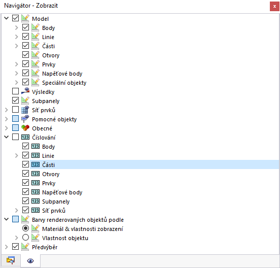 Navigátor - Zobrazení