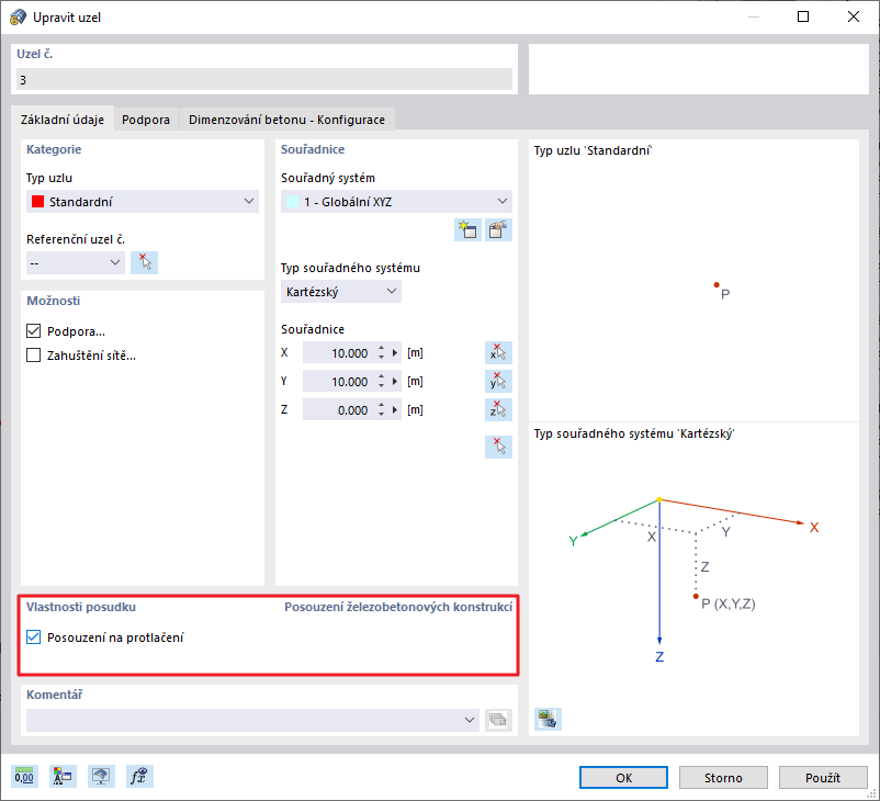 FAQ 005173 | Chtěl bych stropní desku posoudit na protlačení. Pro posouzení jsem vybral uzly, ale ty jsou označeny za neplatné. Kde dělám chybu?