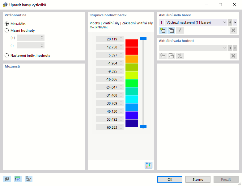 Dialog ' Upravit barvy výsledků '