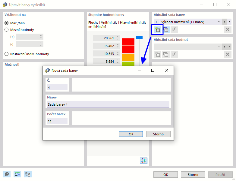 Vytvořte novou paletu barev