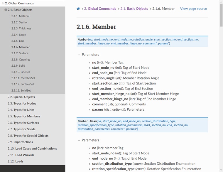 Příklad dokumentace pro Python (třída: prut)