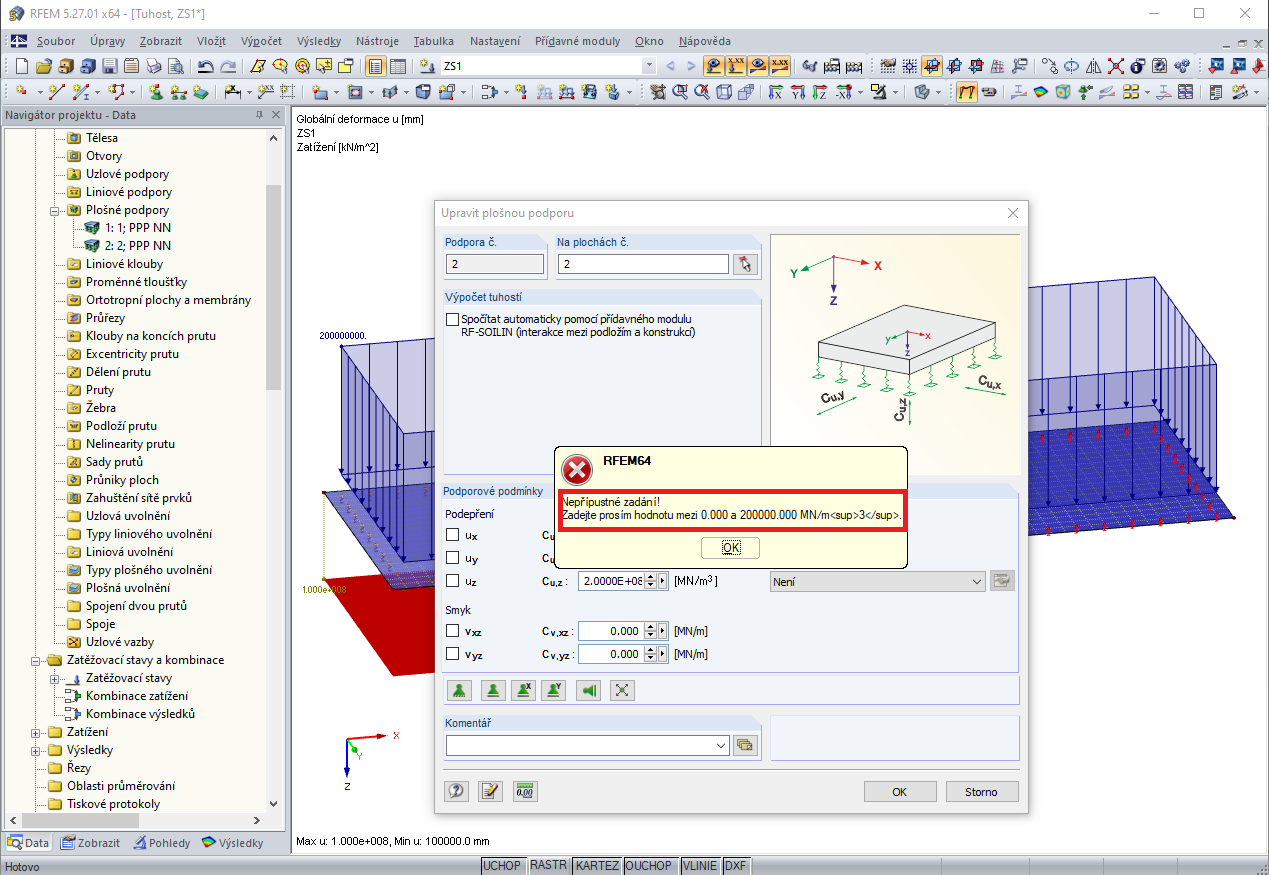 FAQ 005179 | Chtěl bych zadat vysokou konstantu tuhosti. Je to možné?