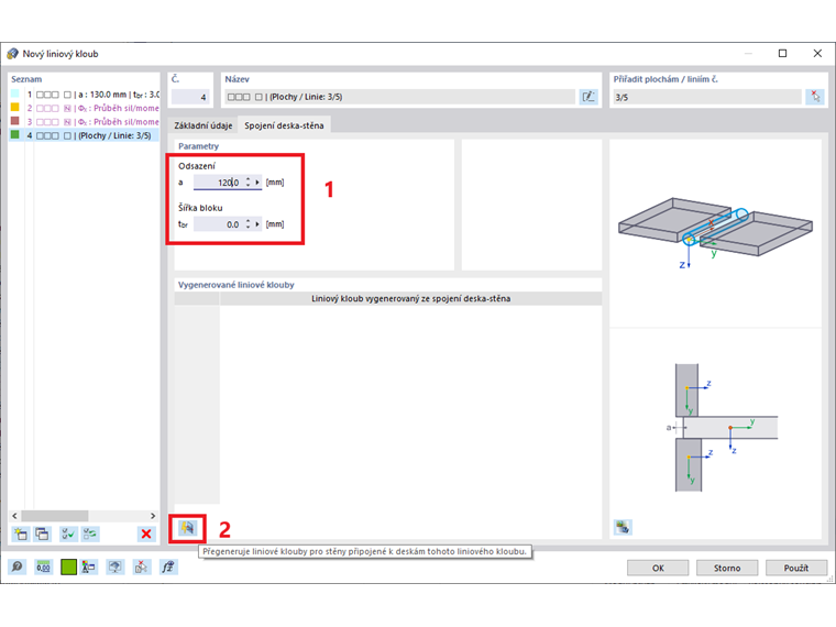 FAQ 005180 | Chtěl bych kloubově napojit svou zděnou stěnu na železobetonovou stropní desku. Jak nejlépe vytvořím liniový kloub?