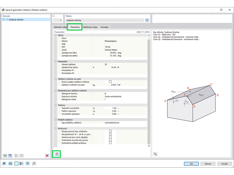Parametry pro stanovení zatížení sněhem