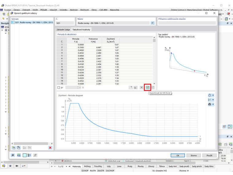 FAQ 005181 | Mohu exportovat spektrum odezvy z programu RFEM 6 a použít ho například v programu RFEM 5?