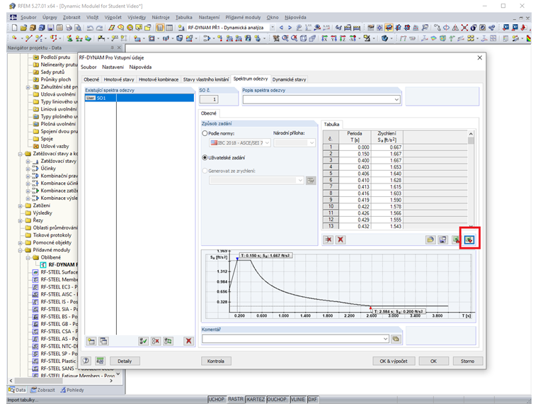 FAQ 005181 | Mohu exportovat spektrum odezvy z programu RFEM 6 a použít ho například v programu RFEM 5?