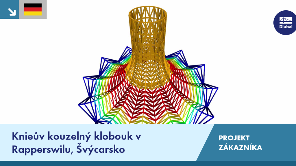 Inovativní dřevěná konstrukce kouzelnického klobouku v Rapperswil, švýcarský projekt s využitím softwaru firmy Dlubal