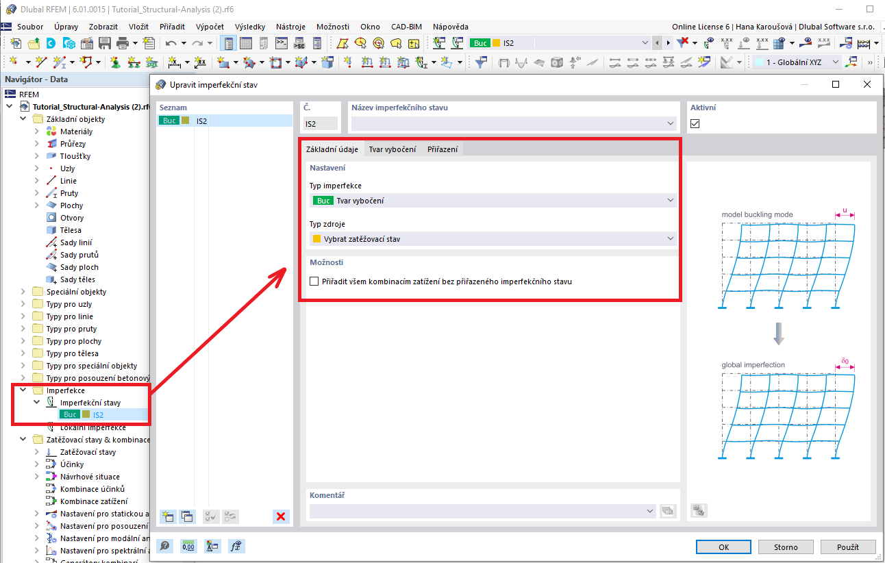 FAQ 005185 | Jak mohu v programu RFEM 6 vytvořit imperfekce na plochách na základě rozhodujícího vlastního tvaru?