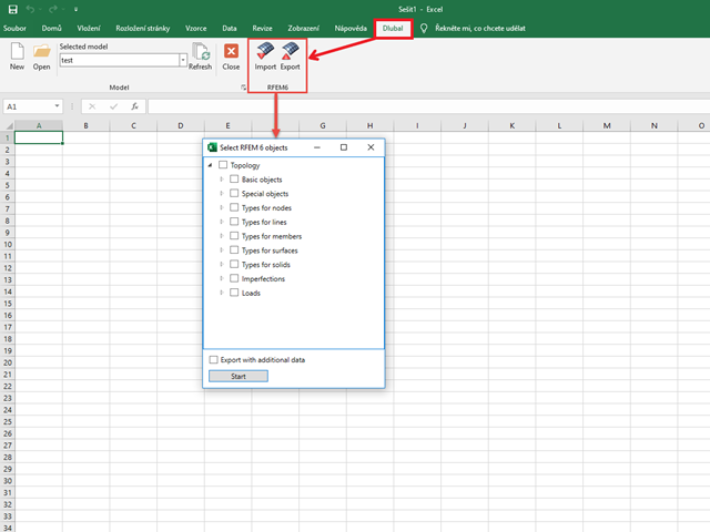 FAQ 005188 | Je v programech RFEM 6 a RSTAB 9 ještě k dispozici import z aplikace Microsoft Excel?
