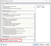 Spuštění serveru v možnostech programu