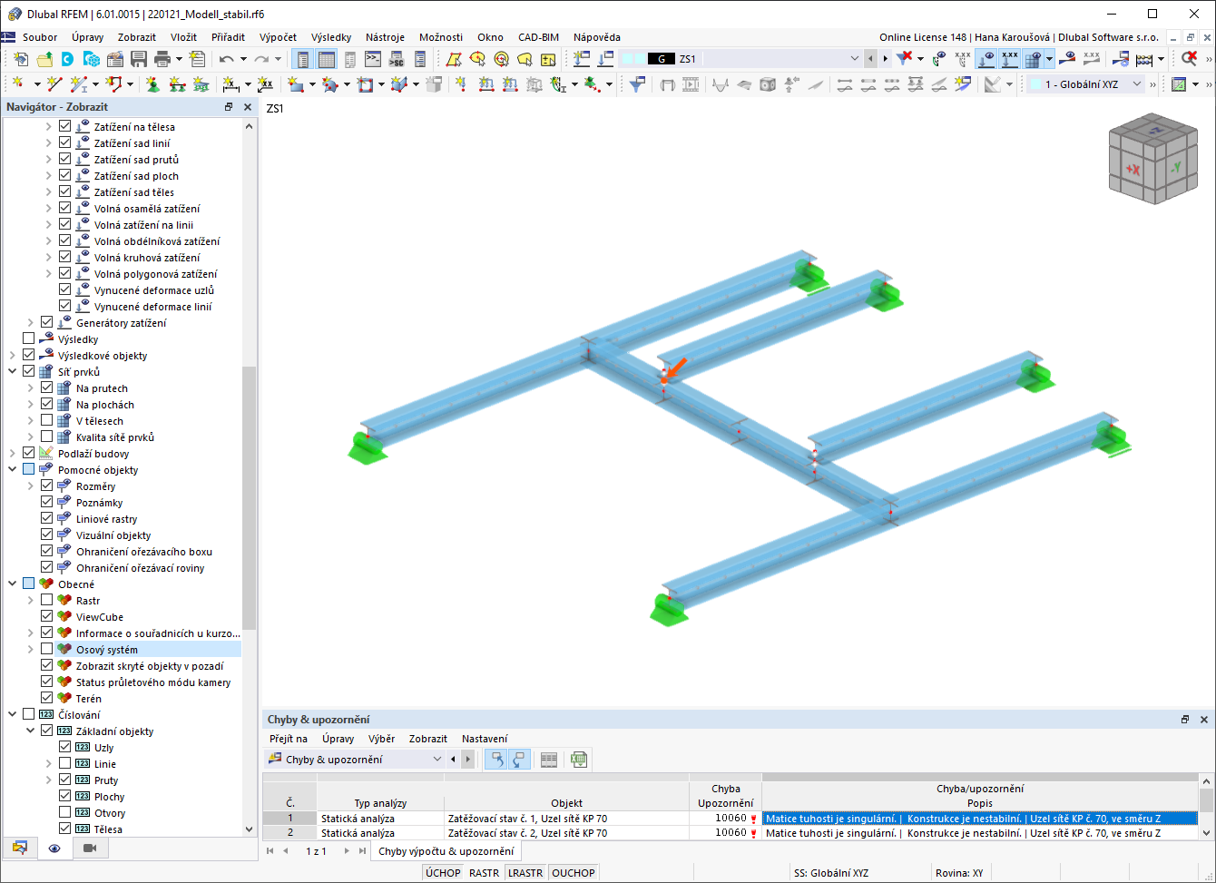 FAQ 005191 | Můj model v programu RFEM 6 je nestabilní. Jak to mohu opravit?