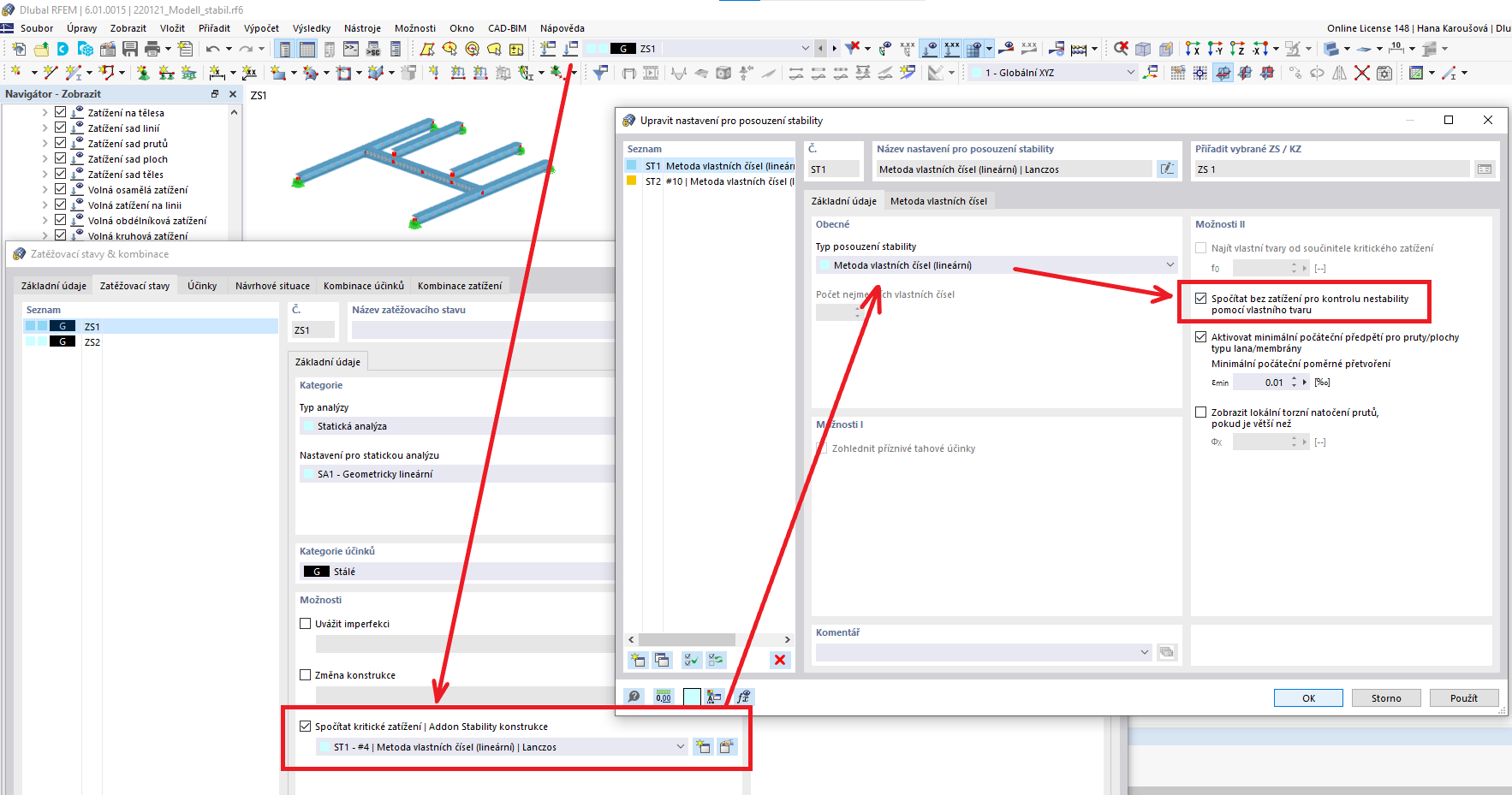 FAQ 005191 | Můj model v programu RFEM 6 je nestabilní. Jak to mohu opravit?