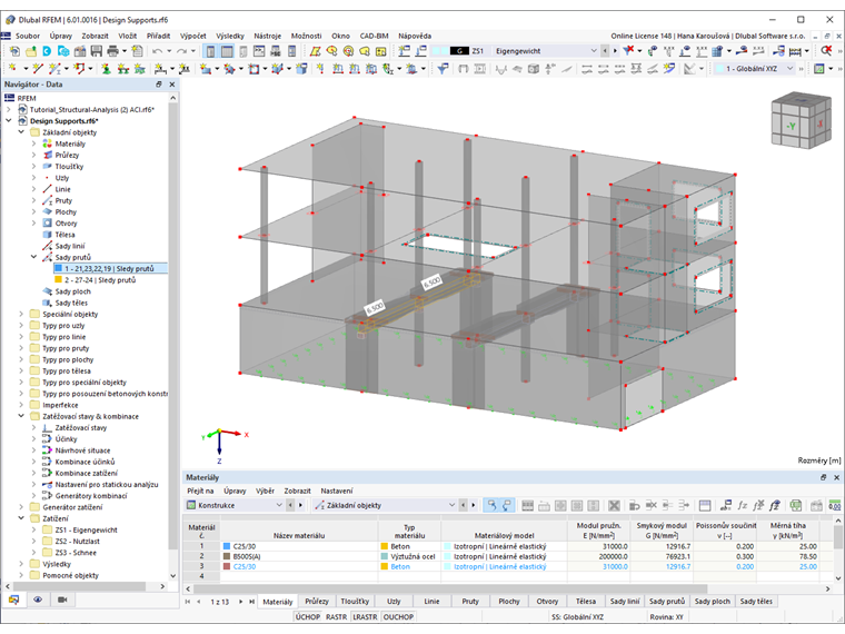 Analyzovaná sada prutů