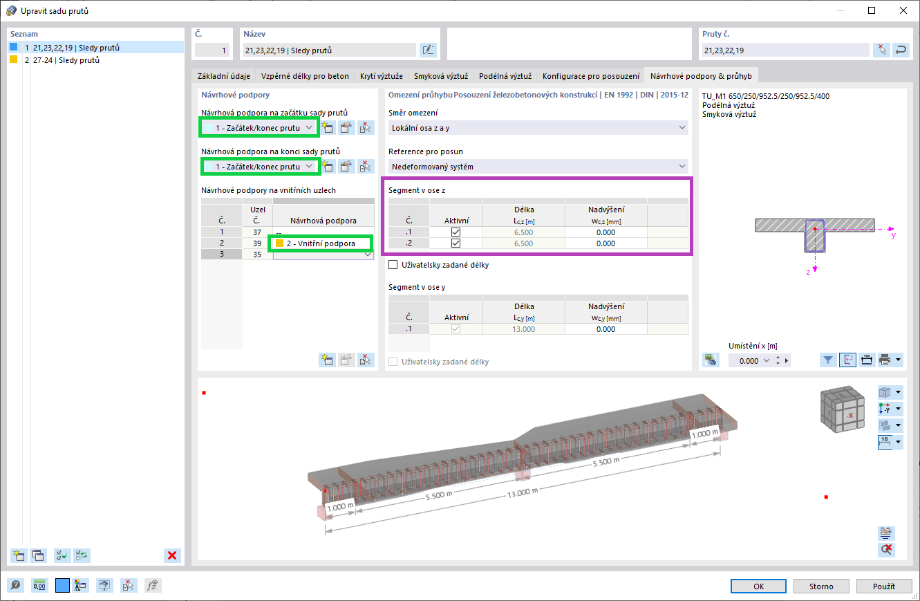 Referenční délka pro posouzení průhybu