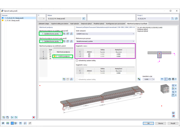 Referenční délka pro posouzení průhybu
