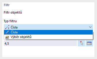 Zadání typu filtru