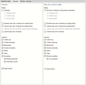 Definice řádků a sloupců výsledků pro dokumentaci