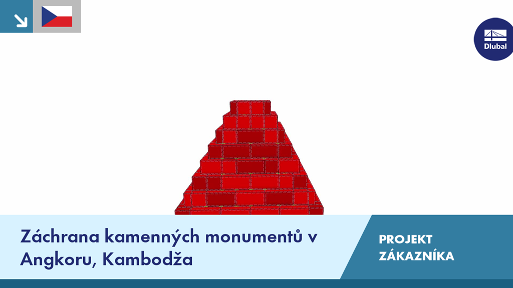 Ruiny historického chrámu Angkor v Kambodži v rámci projektu památkové ochrany