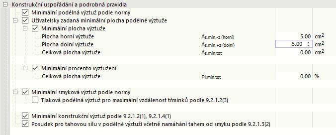 Konstrukční uspořádání a podrobná pravidla