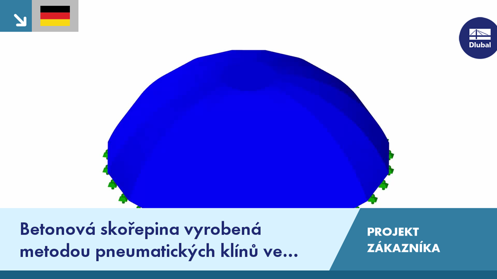 Výroba betonové skořepiny pomocí metody pneumatického klínu ve Vídni, Rakousko