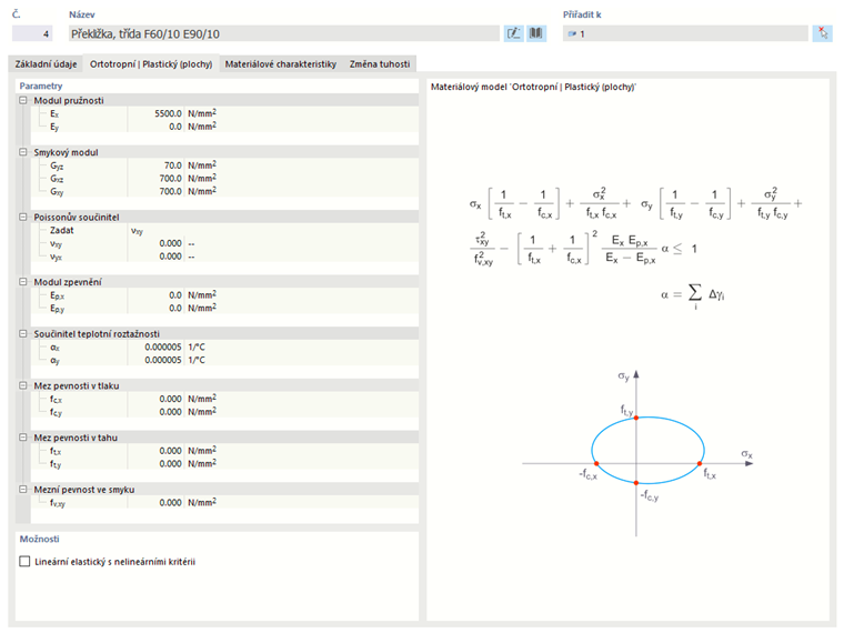 Materiálový model "Ortotropní" | Plastika (plochy) "