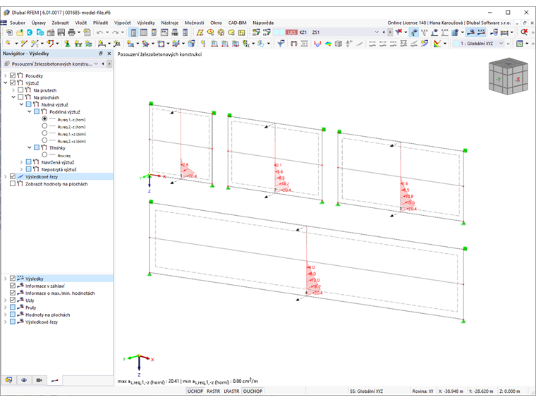 Nutná podélná výztuž
