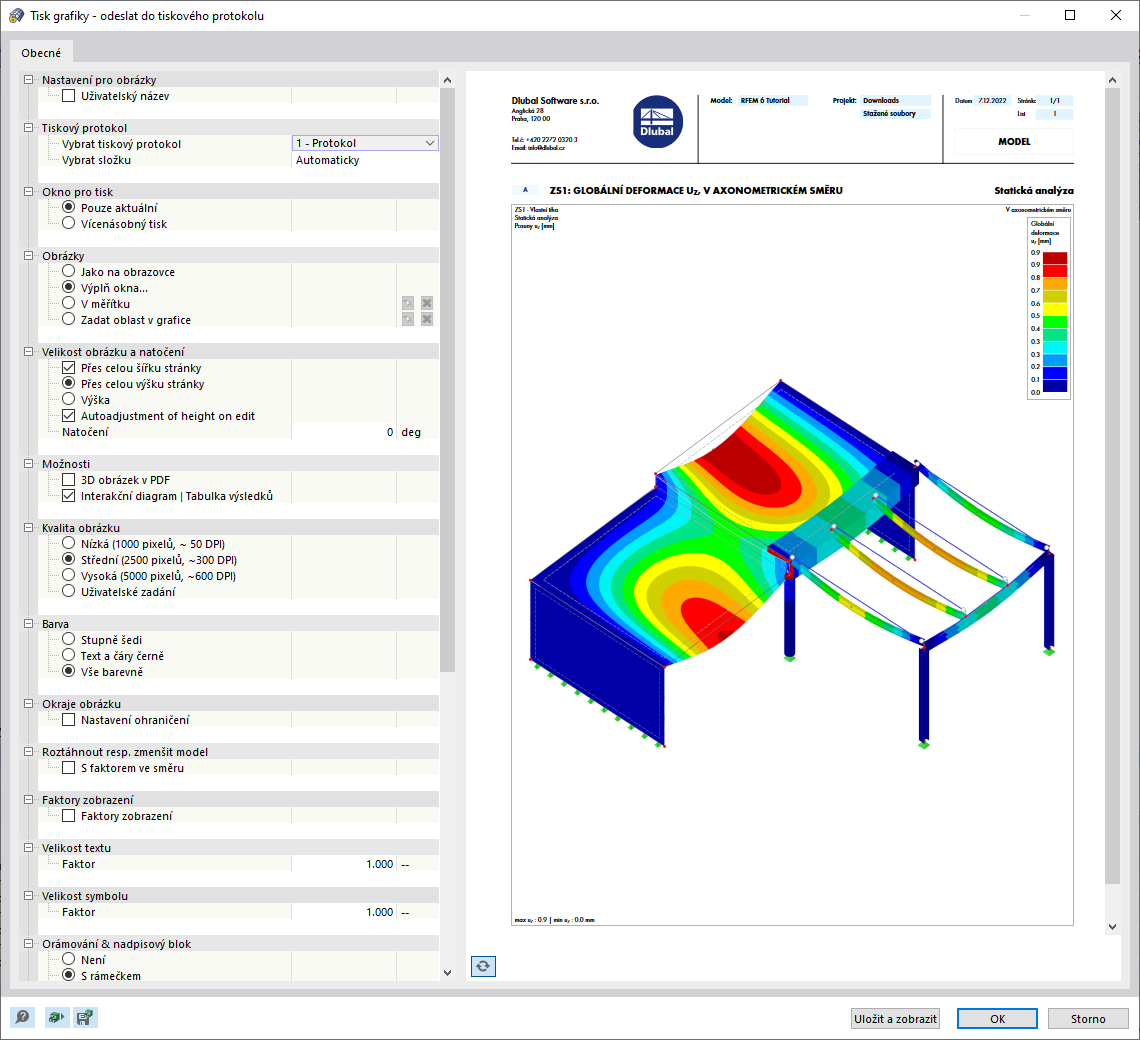 Dialog ' Tisk grafiky '