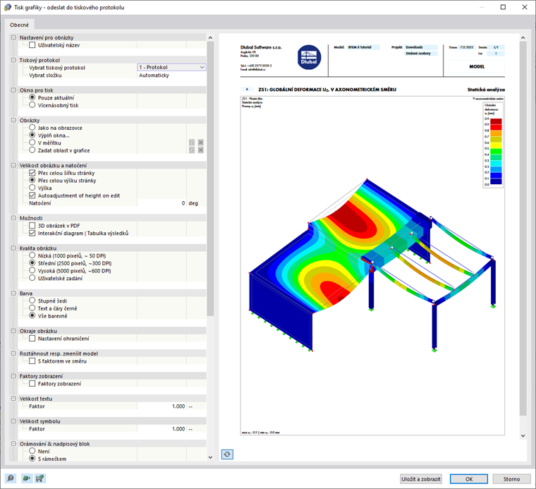 Dialog ' Tisk grafiky '