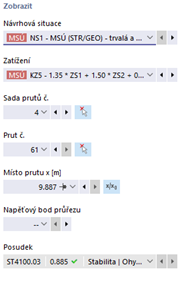 Nastavení zobrazení pro detaily posouzení