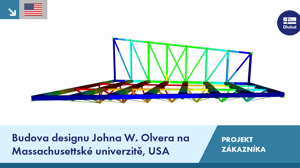 Pohled zvenku na budovu Johna W. Olvera na univerzitě v Massachusetts