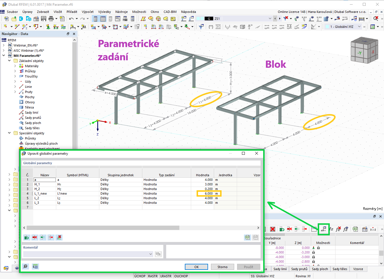 Globální parametry souboru