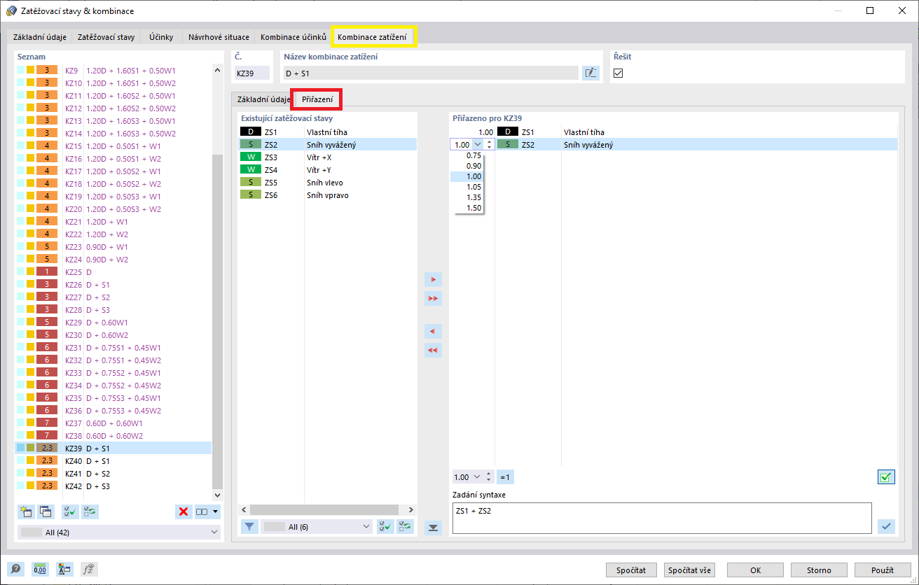 FAQ 005208 | Jak vytvořím uživatelsky definovanou návrhovou situaci se svými vlastními zvolenými kombinacemi zatížení?